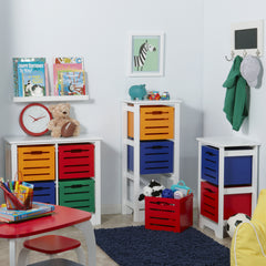 Cool Colors Kids 4 Bin Storage Cabinet